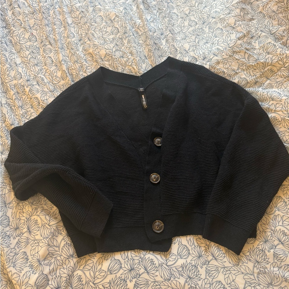 Black Design Lab Cardigan Crop Three Button
